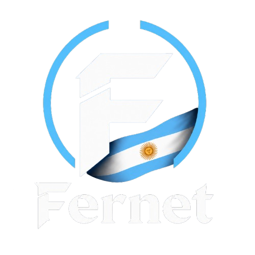 Logo de Fernet: F estilizada con bandera argentina